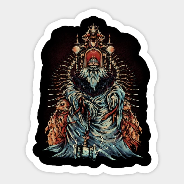 The King of Hammer Sticker by dezeight